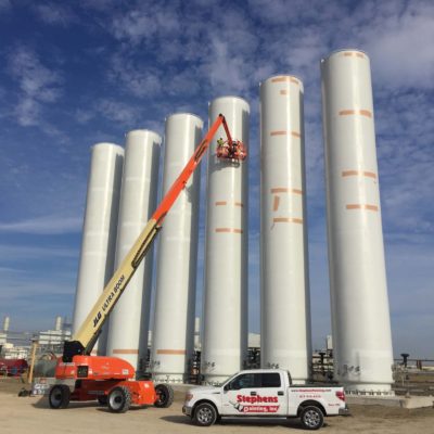 Stephens-Painting-Industrial-Exterior-High Towers with Lift