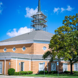 Stephens-Commercial-Painting-Church-Exterior-Steeple-on-church-being-painted
